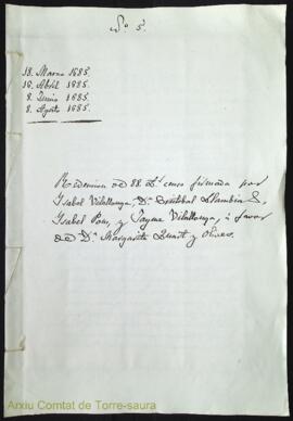 Redención de 88 libras censo firmada por Isabel Vilallonga, Dn. Cristóbal Llambias, Isabel Pons, ...