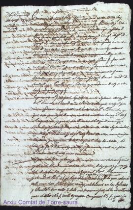 Testament de Valentina Calafell Vda als 5 Setembre 1782