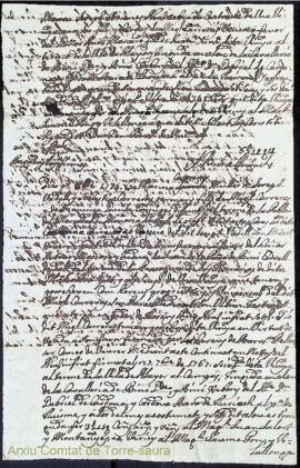 Contracte de venda d'una vinya dels fills i hereus de Miquel Carreras a favor de l'honor Antoni M...
