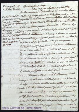 Divisió firmada entre Juan y Joseph Catala als 24 de Setembre 1809