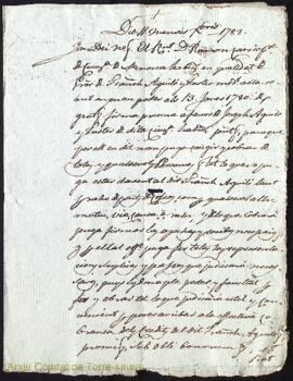 Poder firmat per Dn. Ramon Carrio pvre en cens nom a favor de Joseph Aguilo als 11 Desembre 1782