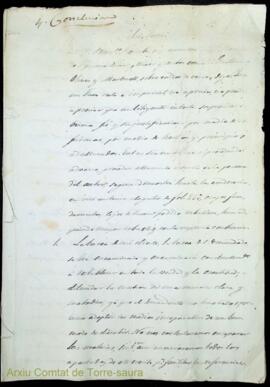Escrits de conclusions adreçats al jutge sobre un litigi entre Bernardo Ignacio Olives i Olives i...