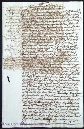 Document notarial sobre l'adquisició de censals per part de Bernardo Ignacio Olives i Quart