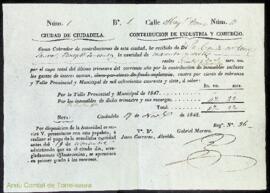 Justificants de comptes i rebuts de despeses diverses corresponents a l'any 1848, que inclou arbi...