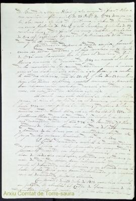 Document sobre una causa judicial entre Guillermo Olives i Martorell i Bernardo Magín Olives Sque...