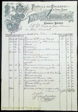 Justificants de compres i comptes de despeses diverses del comtat de Torre-saura corresponents a ...