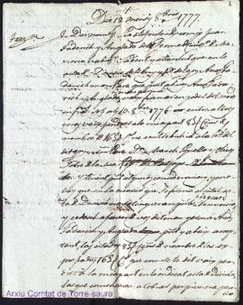Divisió firmada entre Joan i Antoni Fadarich i Anglada dels bens i heretat del seu pare