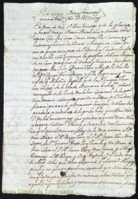 Testament de la Sra. Maria Fons y Rosselló muller del D. Diego Fons Metge á 19 Janer 1736