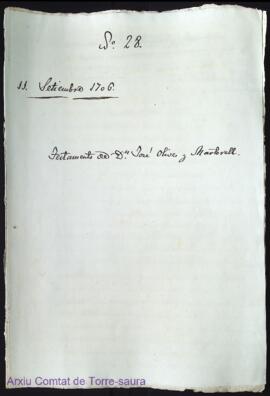 Testamento de D. José Olives y Martorell
