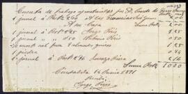 Compta emesa pel mestre de jornalers Jorge Piris per feines fetes al lloc de ses Truqueries per a...