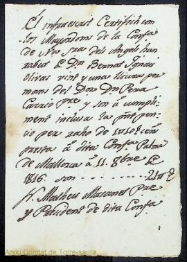 Rebuts signats per diferents persones d'haver rebut quantitats dineràries per a diferents concept...