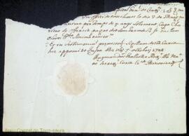 Tros de document signat per Ramon Ballester, notari i secretari de la cúria eclesiàstica de Menor...