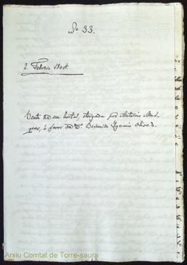 Venta de un hortal, otorgada por Antonio Marques, á favor de Dn. Bernardo Ignacio Olives / Acta d...