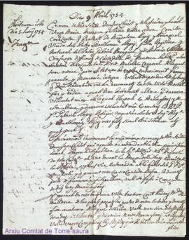 Testament de Magdalena Llopis y Amengual Vda de 9 abril 1754