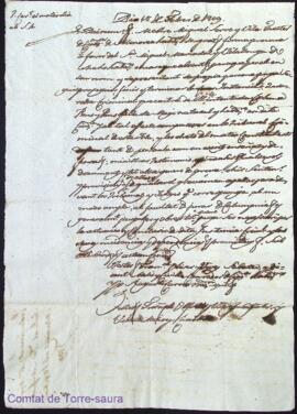 Poder firmat per Mestre Miquel Serra al Sr. Miquel Mercadal als 18 Febrer 1809