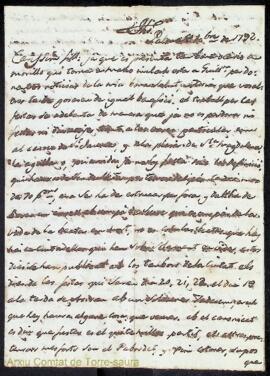 Correspondència de diferents emissors adreçada a Francisca Olives i Squella i als comtes de Torre...