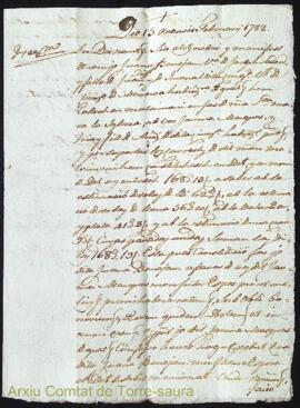 Spolit de Jaume Marques ab Juana Benejam als 15 Febrer 1782