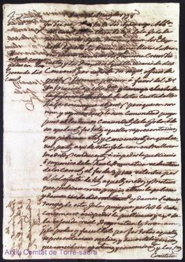 Poder firmat per el Convent de Santa Clara al Dt. Dn. Macia Capella pvre als 23 Maig 1798