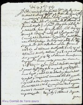 Spolit de Rosa Guitard ab Francesch Flory als 19 Desembre de 1767