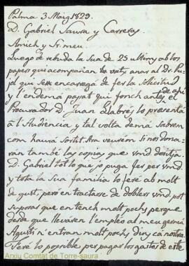 Lot de correspondència en torn a una causa judicial adreçada al notari Agustí Carrió i Quadrado, ...